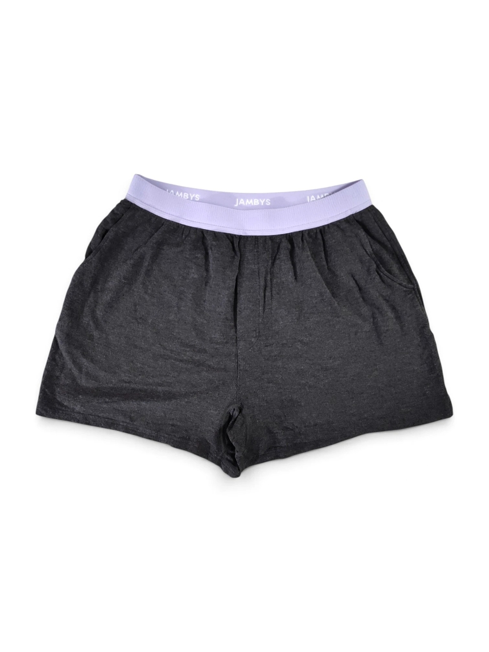 Jamby's Unisex Adults Elastic Waist Pajama Shorts Grey/purple Large Loungewear - Picture 2 of 10